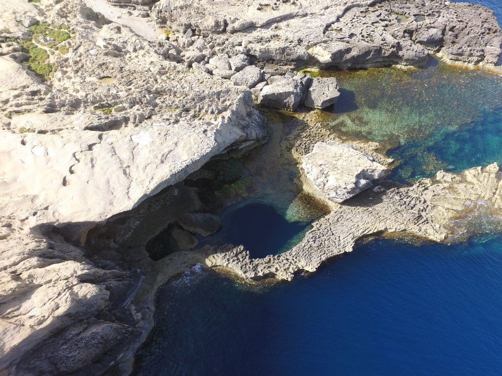 Dwejra hole drone shot