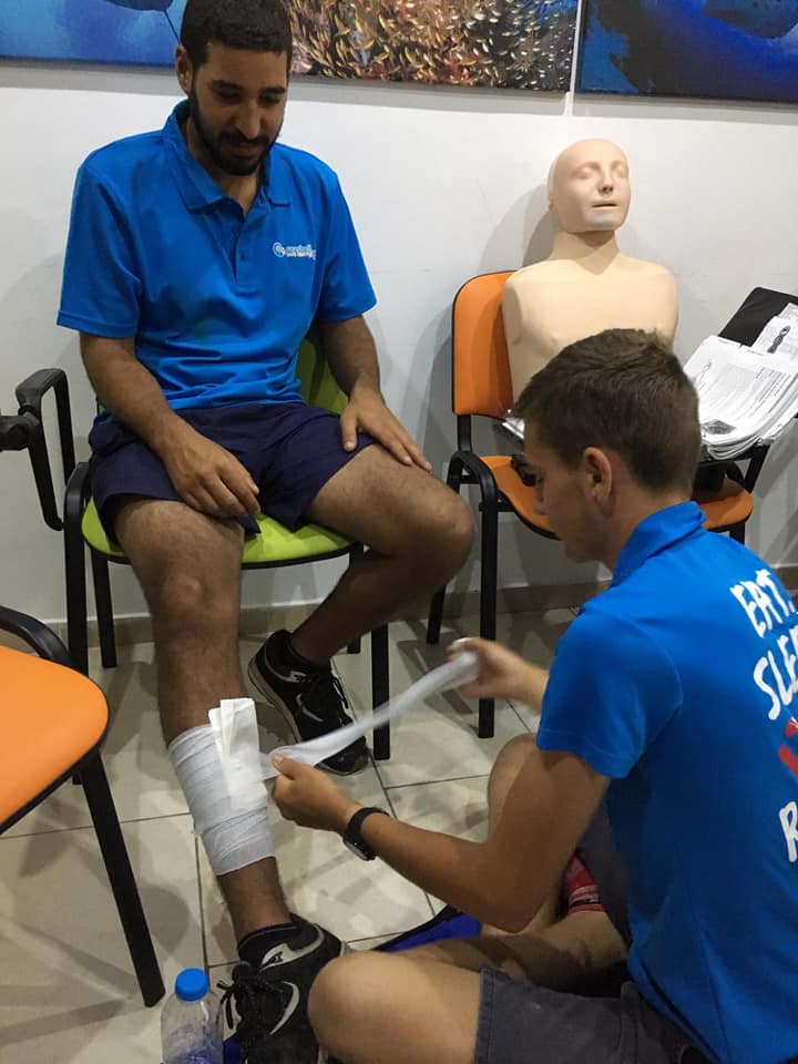 student training in first aid